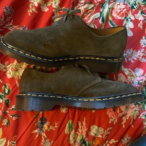 Mens UK size 6 Dr Martens 1461 CF Stead Olive Suede Oxford Shoes Made in England